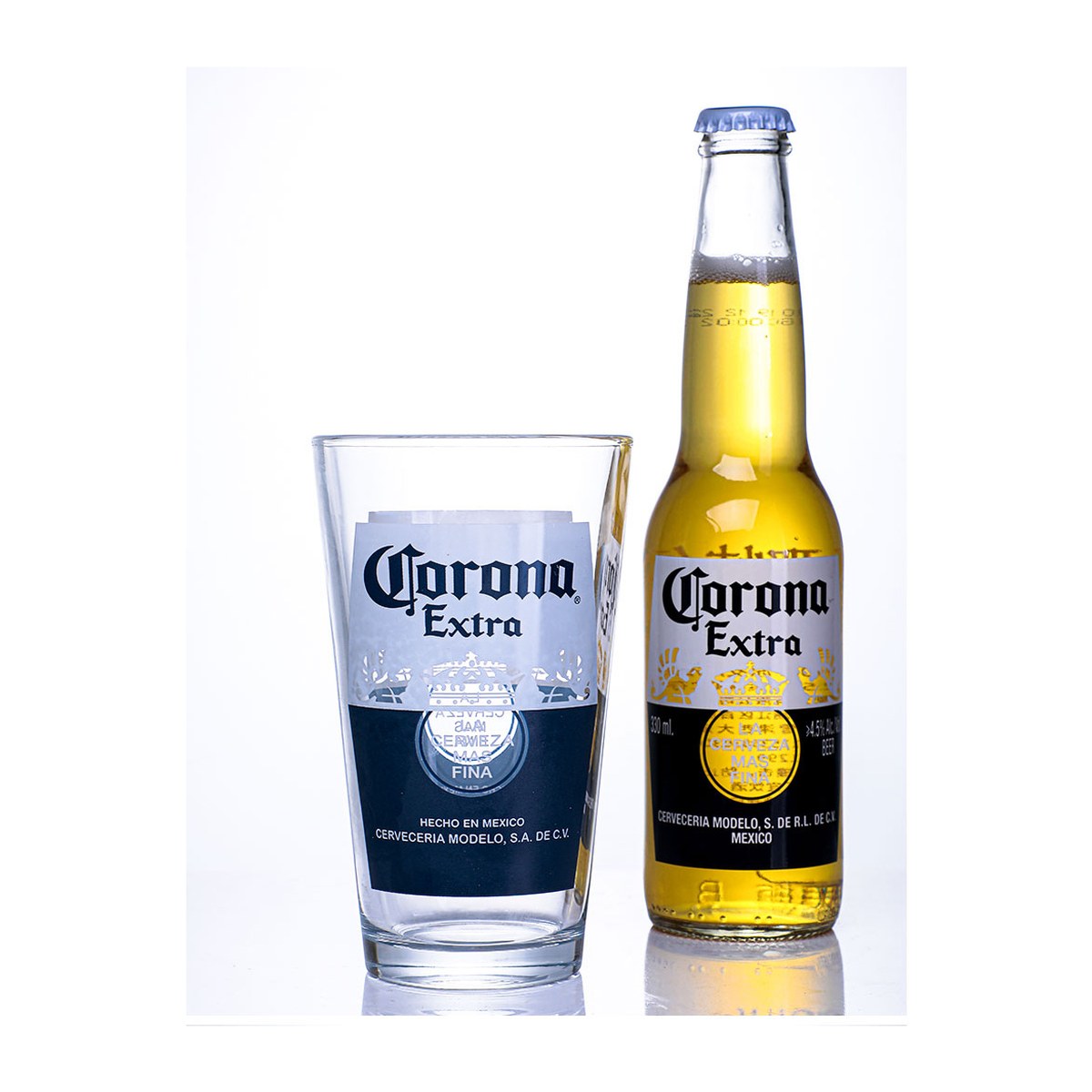 Corona branded glassware