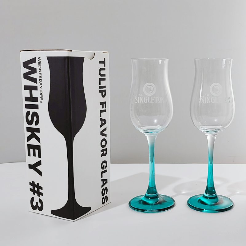 Colour-Stem Whisky Glass — Green — made by Shenjia