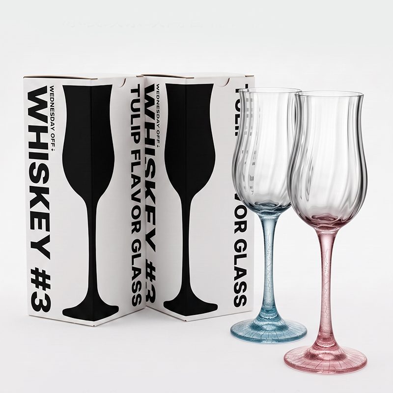 Colour-Stem Wine Glass — Blue & Pink — made by Shenjia
