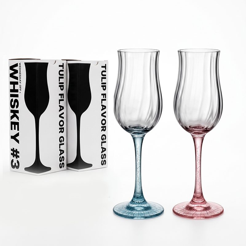 Colour-Stem Wine Glass — Blue & Pink — view 3