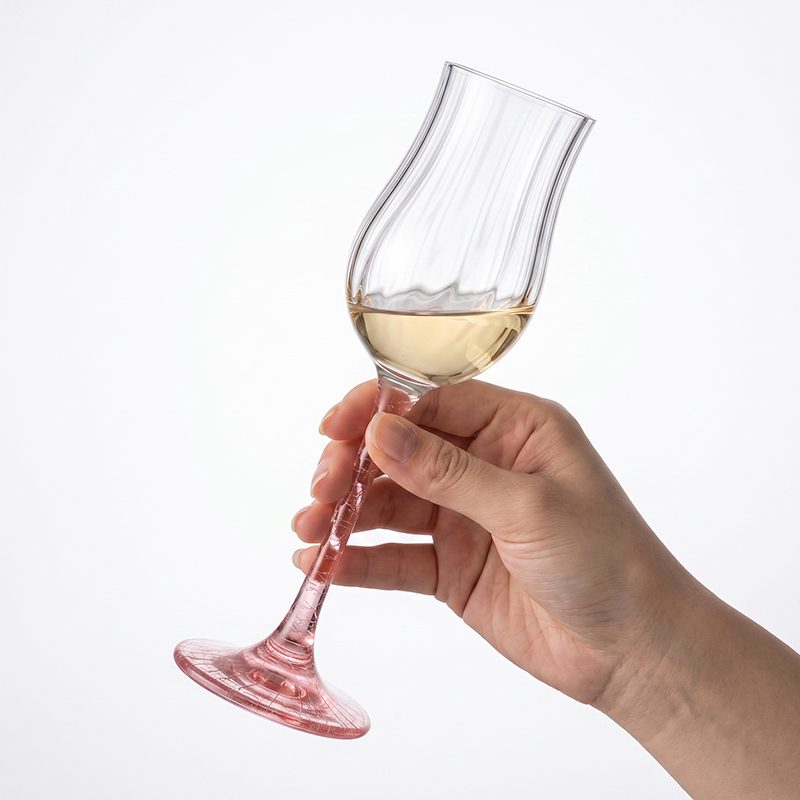 Colour-Stem Wine Glass — Blue & Pink — view 4