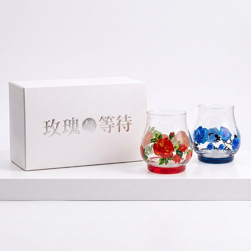 Red & Blue Rose Goblet Set — view 2