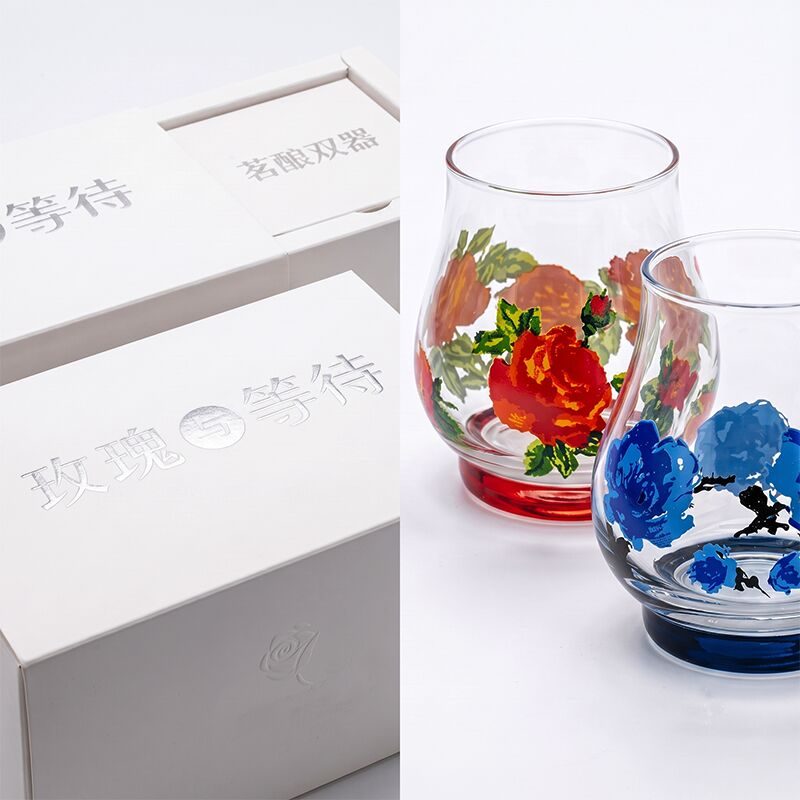 Red & Blue Rose Goblet Set — view 3