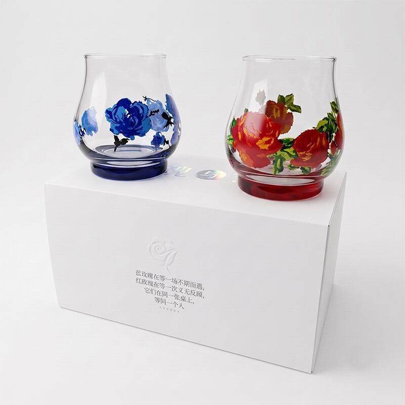 Red & Blue Rose Goblet Set — view 5