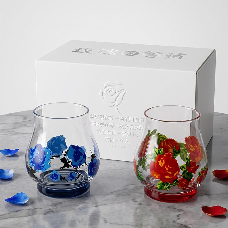 Red & Blue Rose Goblet Set — view 6