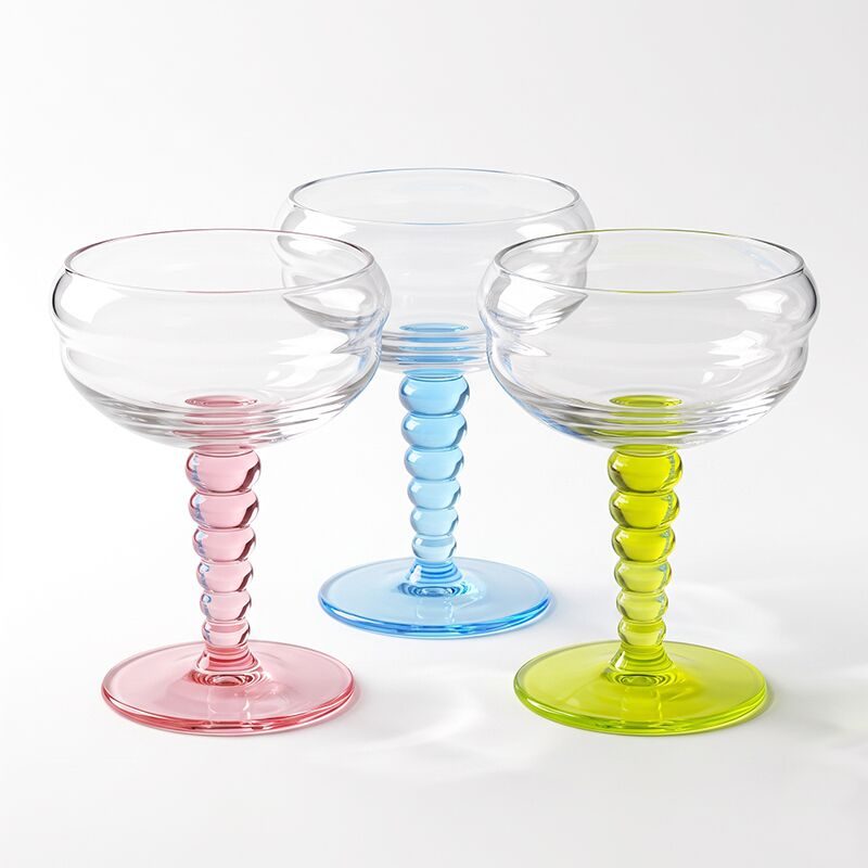 Dotted Champagne Flute — Sprayed Stem — view 2
